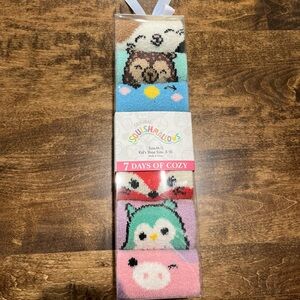 Squishmallows Animal Socks Set - Blue, Pink, Green